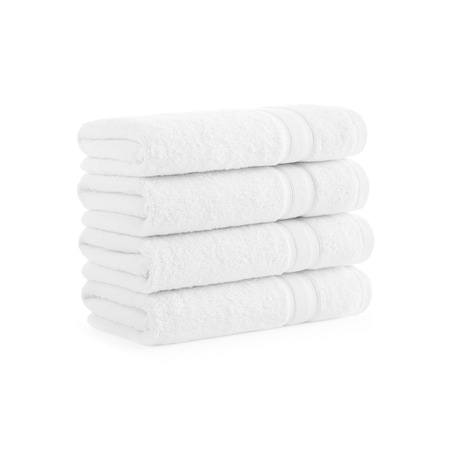 Monarch Brands Aegean Recycled Hand Towels 18in x 30in - Solid, White, 4PK P-HT-RO-1830-WH
